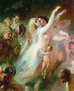 Konstantin Makovsky Charon transfers the souls of deads over the Stix river oil painting